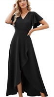 Size: XL, Long Black Formal Dresses for Women