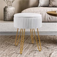 New Fofxly Velvet Storage Stool  Vanity Footrest w