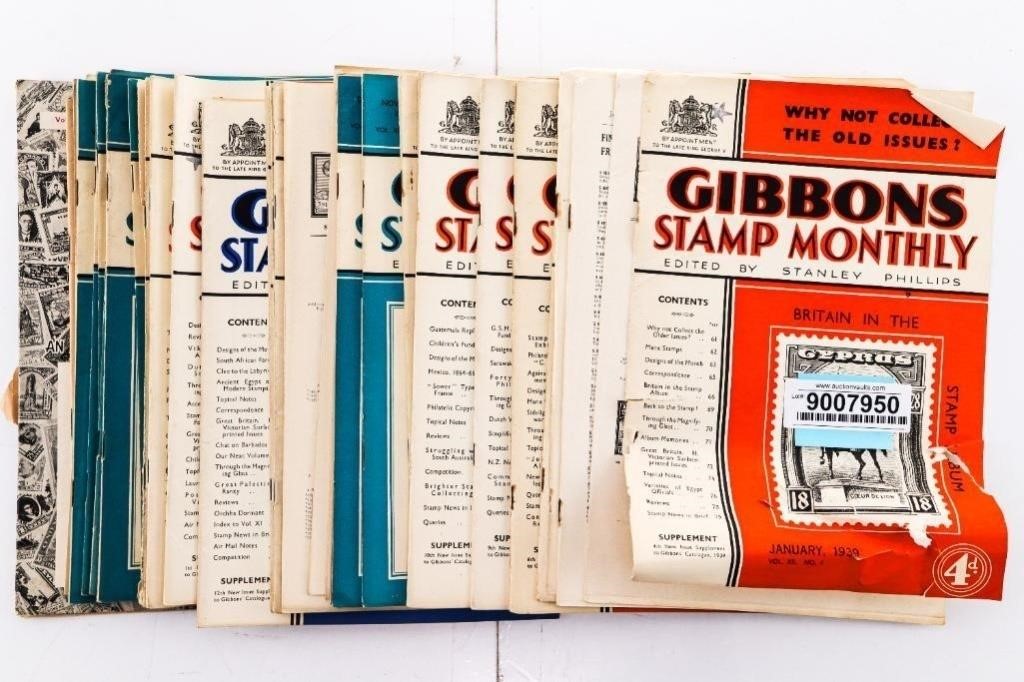 Collection of Antque/Vintage "GIBBONS STAMP MONTH