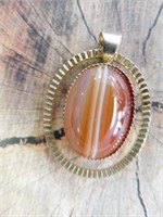 BANDED CARNELIAN PENDANT ROCK STONE LAPIDARY SPECI