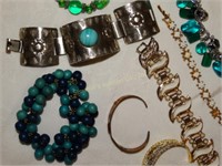 Costume jewelry bracelets, shows wear