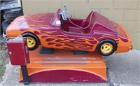Quarter Slot Racing Car Red w/ Orange Flames