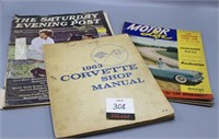 4 Books Corvette Manual, Sat. Post, Motor Life