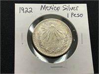 1922 Mexico Silver 1 Peso