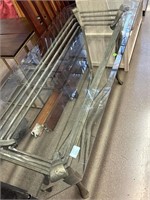 Glass Top Metal Hall Table - approx. 5 ft long