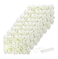 Omldggr White Rose Wall, 8 Pack 12 x 16” White Fl