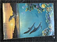 Large Unframed Dolphin Art