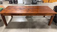 MISSION STYLE WOOD 2-DRAWER DINING TABLE