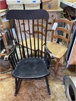 Black Rocking Chair, Pair Wood Chairs