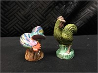 2 Ceramic Chicken Figurines