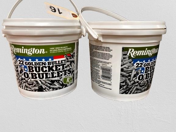 1.5 buckets .22 caliber long rifle Remington ammo