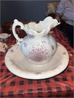ANTIQUE BOWL AND PITCHER