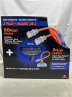 2 Pack of 50ft Outdoor Extension Cord