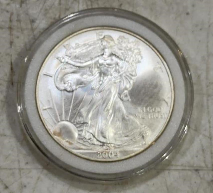 2004 SILVER AMERICAN EAGLE (1-OUNE .999 SILVER)