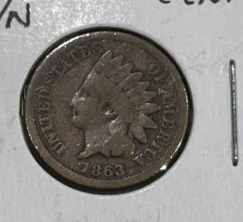 1863 C/N INDIAN HEAD CENT (GOOD)