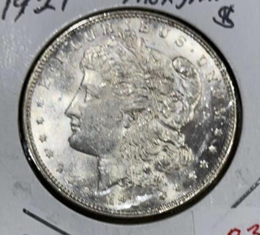 1921 MORGAN SILVER DOLLAR (90% SILVER) ***NICE BU