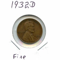 1932-D Lincoln Cent - Fine