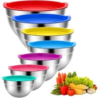 WF394  TINANA Mixing Bowls Set 7PCS - Stainless St