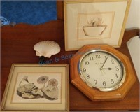 Clock, Sea life pictures shell night light