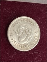 1943 Australia Shilling silver coin