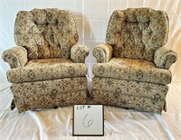 Pair of Upholstered Swivel Rockers