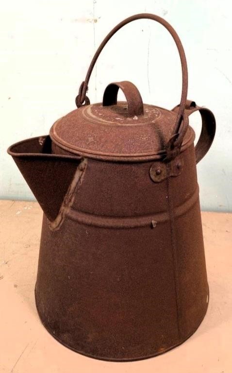 large antique kettle