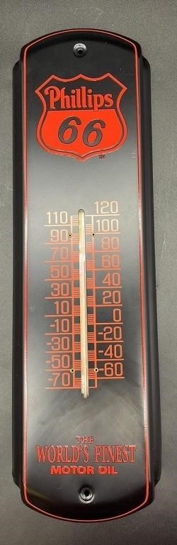 Phillips 66 Metal Advertising Thermometer