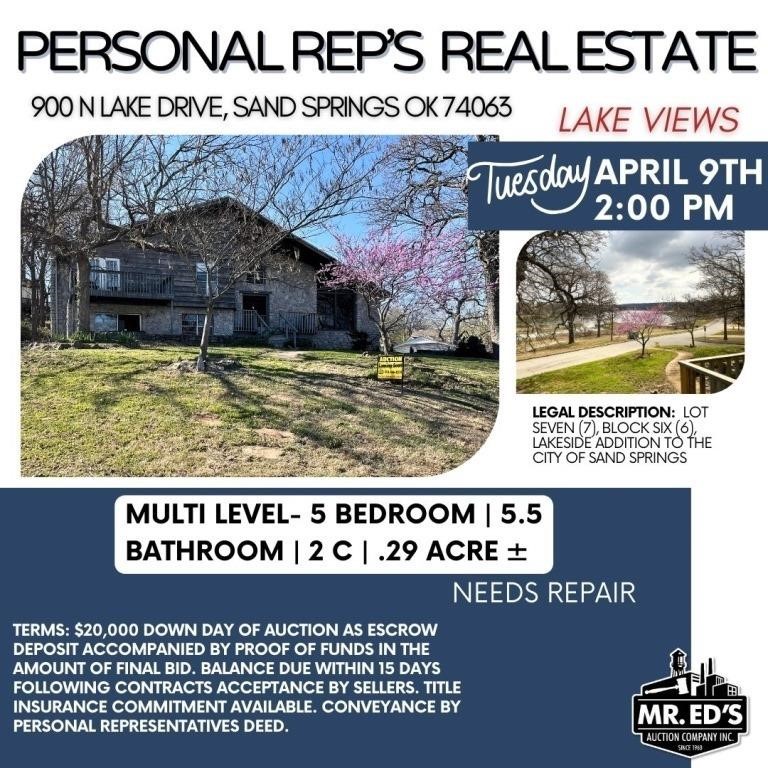 Personal Rep's Real Estate Auction in Sand Springs