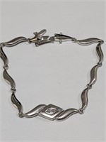 $340   Silver CZ Bracelet (~weight 6.93g)