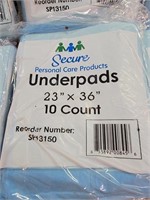 8- packages of 10 each 23x36 underpad. 80 total