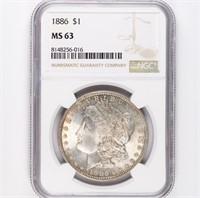 1886 Morgan Dollar NGC MS63