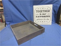 Sign and tray