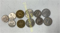 Mixed Foreign Coins Lot Of 11