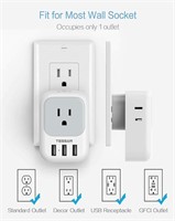 Multiple Plug Outlet Splitter with USB Wall Charge