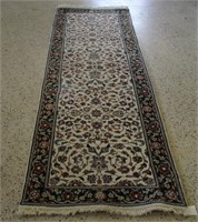 Indo-Kashan Carpet Rug w/ Ivory Field 2371