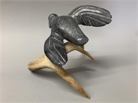 Inuit Soapstone  and Antler Carving