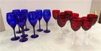 BLUE STEMWARE GLASSES, RED WINE GLASSES