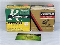 Remington and Federal 20GA. Shotgun Shells