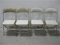 15"x 12.5"x 32" Four Vtg Folding Chairs See Info