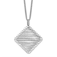 Sterling Silver Rhodium-plated Crystal Necklace