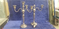 (2) Weighted Sterling Silver Candle Holders (16"