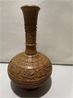 Detailed wood carving Indian vase stands