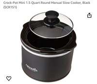 Crock-Pot Mini 1.5 Quart Round Manual Slow Cooker,