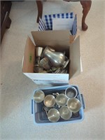 Two Box. Lots Of Pewter Goblets Bowls Etc. And