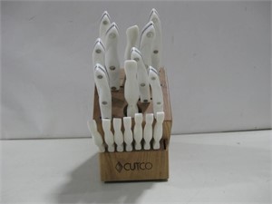 Cutco Pearl White Knife Set & Block See Info