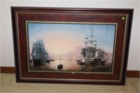 SHIPYARD FRAMED AND MATTED PRINT - 43" x 30"