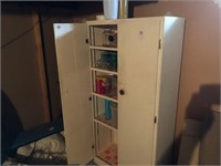 White Wooden Cabinet and Contents