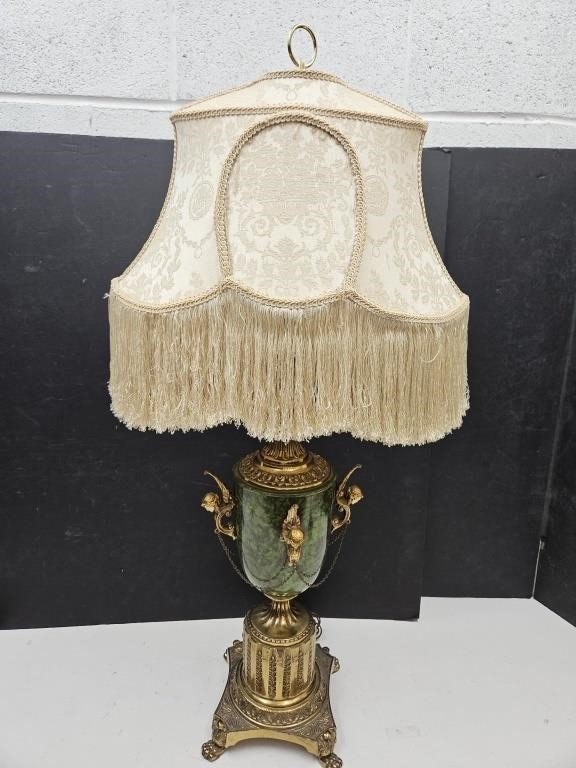 Vintage  Heavy Brass & Metal Table Lamp 39" h