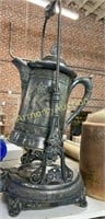 VICTORIAN SILVERPLATED COFFEE POT IN STAND