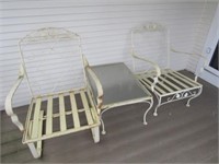 2 patio chairs and table
